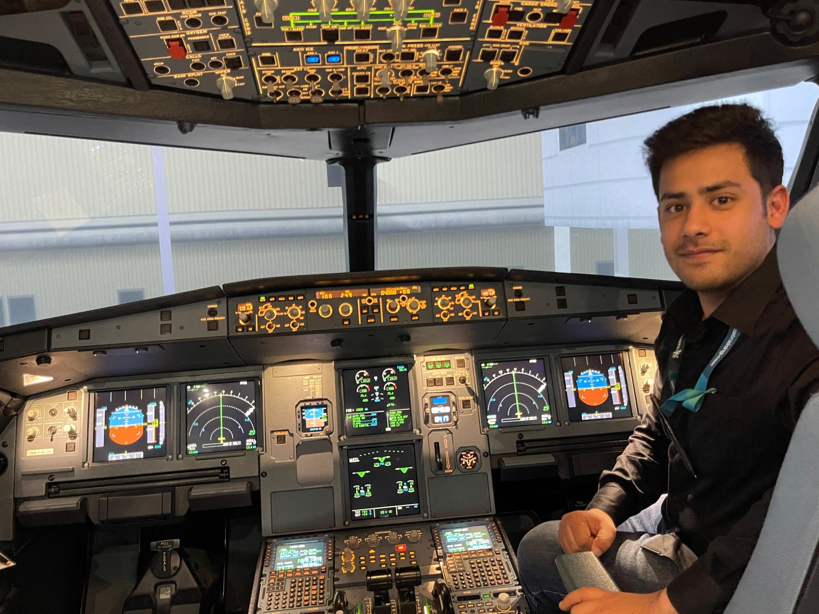 A320 Level D Flight Simulator Cockpit